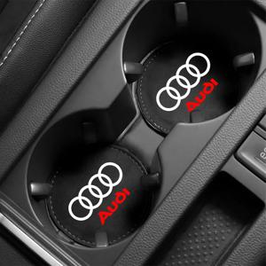 아우디 S 라인 S3 S4 S7 A5 A3 A4 RS A6L A7 A4L Q5 Q7 A8L Q3 용 논슬립 차량용 물컵 퍼 가죽 패드 음료 컵받침 2개