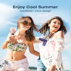 휴대용 핸드헬드 개인용 충전식 선풍기 LED 디지털 디스플레이 90 ° 조정 가능한 충전식 팬, 5단 바람 미니 아로마테라피