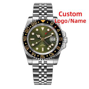 ADDIESDIVE 남성용 맞춤형 GMT 쿼츠 시계 럭셔리 스위스 론다 515-24H 무브먼트 316L 스테인레스 스틸 200m 방수 손목 시계