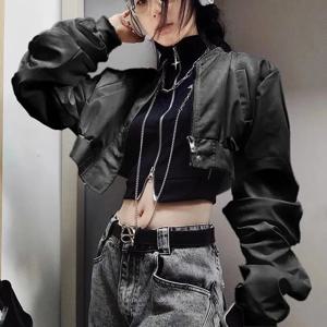 하라주쿠 레트로 코트 의상 봄 가을 펑크 고딕 재킷 섹시한 록 조끼 정장 탑 유니폼 카니발 의상 소품