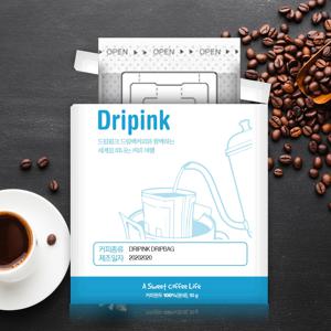 드립핑크 탄자니아 10g x 100봉 드립백커피 티백 커피백 말린자두 밀크초콜렛 코코넛