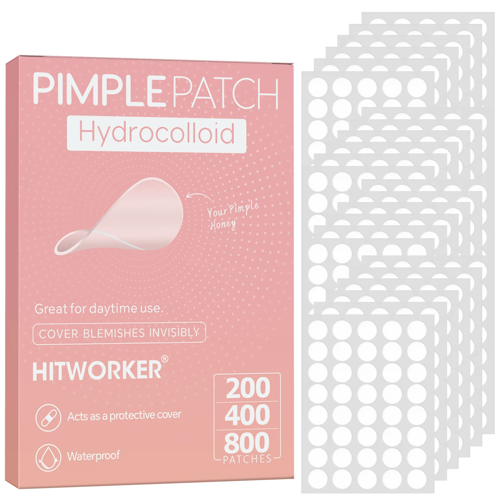 딥 클렌징 수성 젤 여드름 패치 200/400/800개/박스, 여드름 패치를 효과적으로 커버, 휴일 선물