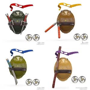 새로운 어린이 돌연변이 닌자 거북이 거북이 껍질 세트 어린이 만화 코스프레 소품 파티 의상 용품 소년 멋진 장난감 선물