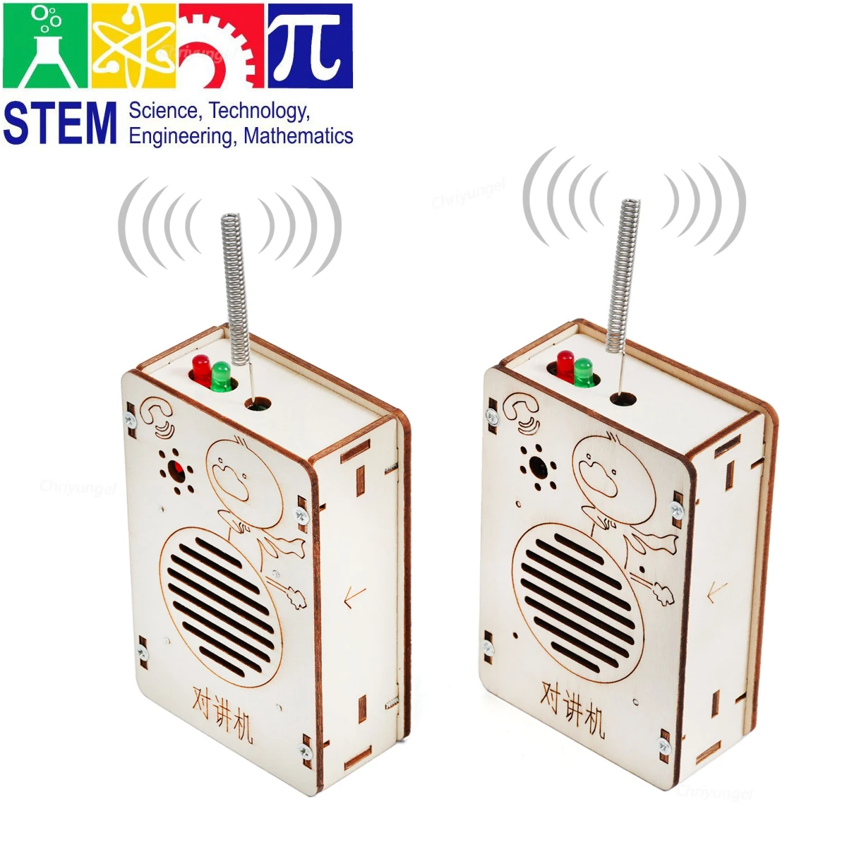 DIY 나무 무전기 키트 2 무선 통신 장난감 STEM 과학 교육 프로젝트 조립 세트 어린이 학습 선물