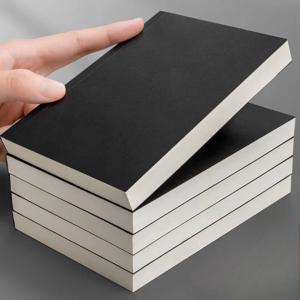 A6 포켓 두꺼운 노트북 256페이지 128장 라인 블랭크 그리드 내지 블랙 크래프트 종이 커버 소형 노트패드