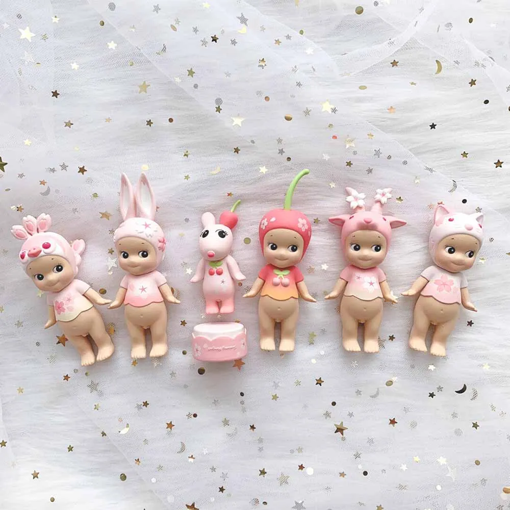 소니 엔젤 블라인드 박스 핑크 벚꽃 시리즈 장난감 미스터리 박스 귀여운 행운 인형 장식 수집 모델 커플 선물