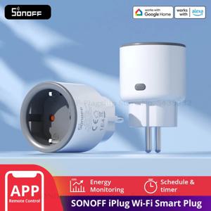1-4개 SONOFF S60 EU 16A iPlug Wi-Fi 스마트 소켓 과부하 보호 스마트 씬 원격 제어 eWeLink Alexa Google IFTTT 지원