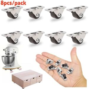 다용도 무소음 고무 캐스터 0.5인치 미니 방향성 바퀴 가구, 가전제품, DIY 수납함용 소형 선형 바퀴