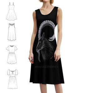 블랙 필립 더 위치 여성용 힙합 스트리트웨어 드레스 그래픽 프린트 파티 클럽웨어 위치 마녀 염소 사탄주의 고딕 오컬트 이브닝