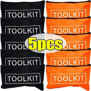 5/1pcs 대용량 다기능 도구 가방 지퍼 옥스포드 캔버스 방수 보관 가방 휴대용 하드웨어 도구 키트 주최자