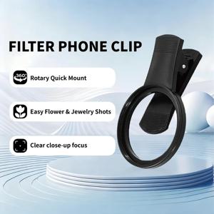 52mm 모바일 폰 카메라 렌즈 클립 유니버설 알루미늄 합금 스마트폰용 UV CPL ND 렌즈 어댑터 필터 링 마운트