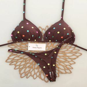 2026 신상 섹시 레이스업 프린트 브라질리언 비키니 여성 수영복 마이크로 수영복 백리스 비키니 수영복 비치웨어 끈 팬티