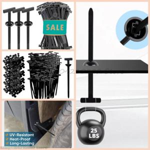 셀프락킹 유니버설 나일론 케이블 타이 버클 헤비 듀티 지퍼 타이 핀 & 버튼 포함 자동차 일상 수리 고정 스트랩 클립 케이블