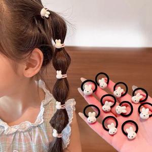 10개입 핫 카툰 미피 시리즈 헤어 타이 귀여운 창의성으로 머리 손상 없이 사용 가능한 소녀용 정교한 헤어밴드