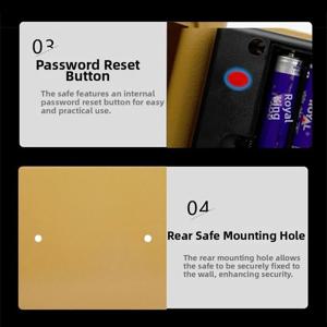 도난 방지 저금통 키 잠금 비밀번호 잠금 소형 디지털 금고 동전 슬롯이 있는 컴팩트 조합 잠금 보안 상자