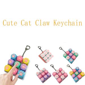 귀여운 고양이 발톱 키체인 9키 키보드 디컴프레션 DIY 키보드 키체인 선물용