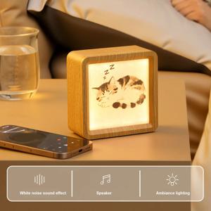 데스크탑 아트 장식 야간 조명 화이트 노이즈 머신 블루투스 스피커 다기능 수면 사운드 머신