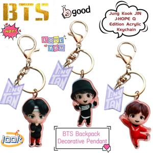 새로운 BTS 정국 진 제이홉 창의적인 만화 Q 에디션 아크릴 키체인 개성 있는 주변품 백팩 장식 펜던트 선물