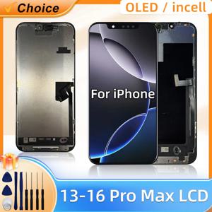 OLED 13 Pro Max 아이폰 15용 LCD 14Pro 디스플레이 16 Pro Max 스크린 페이스 ID 터치 16 15 Plus 13 MINI 디스플레이 14 Pro Max 13pro