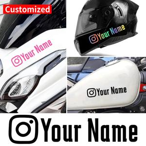 1개 사용자 이름 맞춤형 개인화된 인스타그램 오토바이 스티커 방수 DIY 연료 탱크 헬멧 자동차 자전거 비닐 데칼