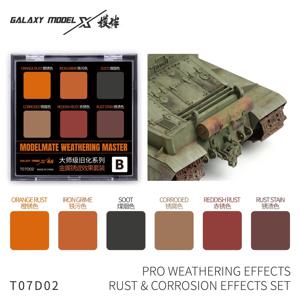 갤럭시 모델링 웨더링 마스터 (6색 콤보) 밀리터리 모델 피규어 인형 웨더링 효과 기본 톤 세트