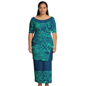 편안한 의류 맞춤 폴리네시아 패션 여성 클래식 플러스 사이즈 스커트 하와이안 레이디 풀레타시 트라이벌 여성 사모아 드레스