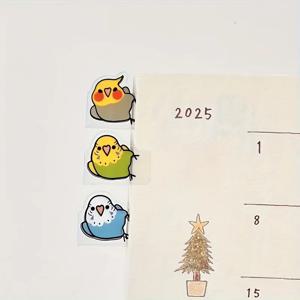 80개/4장 패션 앵무새 인덱스 스티커, 정리용 장식 북마크 탭, 저널링, 장식 스티커, 아트 라벨
