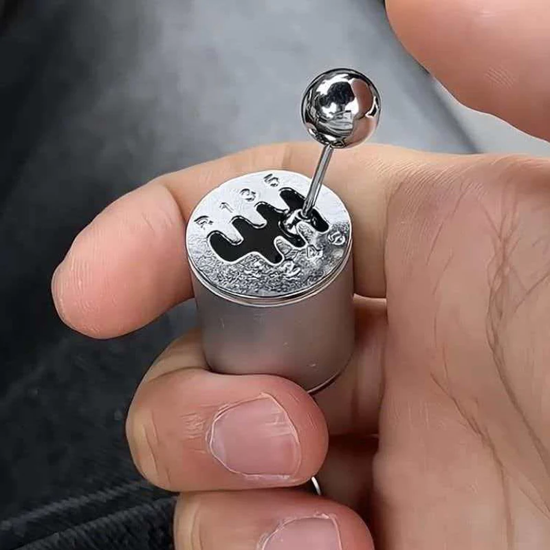 금속 키링 창의적인 자동차 변속기 키체인 6단 수동 변속기 기어박스 기어 피젯 토이 스트레스 불안 해소