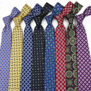 클래식 남성용 모조 실크 고품질 넥타이 부드러운 참신 네이비 블루 와인 레드 페이즐리 넥타이 비즈니스 웨딩 액세서리 선물