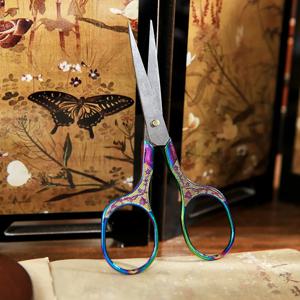 3가지 스타일의 빈티지 매화꽃 가위, 학생용 사무용품 DIY 종이 자르기용 소형 공예 가위