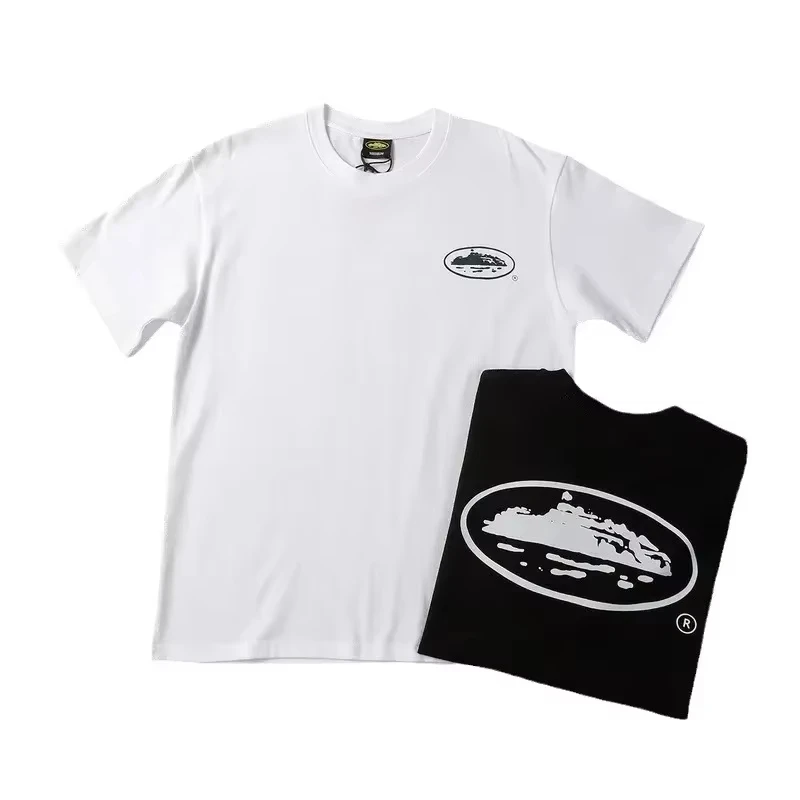 2026 여름 신상 작은 보트 프린트 반팔 티셔츠 루즈핏 라운드넥 통기성 반소매 캐주얼 패션 브랜드