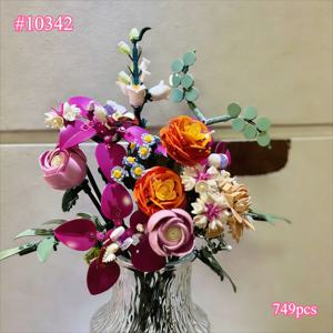 빛나는 꽃다발 빌딩 블록 세트 10342 레고와 호환되는 입자들로 제작되어 크리스마스 선물로 적합 749개