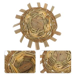 5Pcs 미니어처 밀짚 모자 소박한 컨트리 스타일 짠 미니 솜브레로 모자 공예용 인형 집 미니어처 장식 개 햄스터