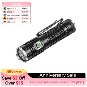 Wurkkos TS22 충전식 21700 LED 손전등 XHP70D HICRI 강력한 최대 4500LM 자석 꼬리 및 역방향 충전 하이킹용