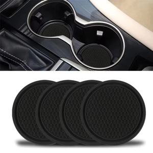 4개입 자동차 실리콘 컵홀더, 범용 원형 자동차 내부 수납 공간 미끄럼 방지 매트, 센터 콘솔 컵홀더 매트
