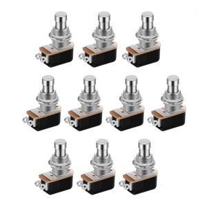 Miwayer 5/10Pcs SPST 순간 풋 스위치, 12mm 스레드, 2 핀 SPST NO, 기타 페달용 조용한 푸시 버튼, DIY 페달 프로젝트