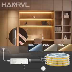 무타공 센서 터치 DIY 2M COB LED 스트립 조명, 캐비닛 아래, 진열장, 투과 가능한 목재, 책장, 옷장, 클로젯 램프