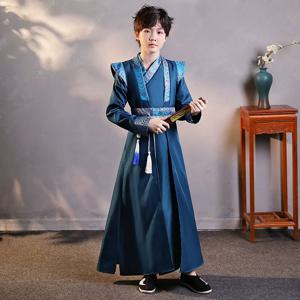 아기 한푸 원피스 소년 세트, 중국 전통 코스튬 코스프레, 어린이 고대 무대 복장, 소녀 세트, 어린이 옷