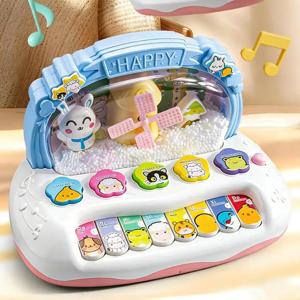전자 피아노 키 Snowfiake 만화 악기 장난감 소리 조명 어린이 교육 게임 어린이 장난감 크리스마스 선물