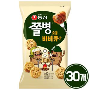 농심 쫄병스낵 숯불바베큐맛 82g 30개