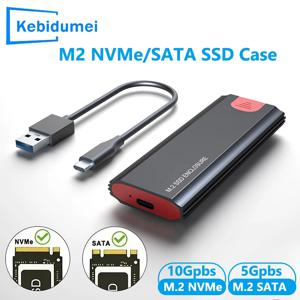 10Gbps M2 SSD 인클로저 NVME SATA 듀얼 프로토콜 M.2-USB 3.1 SSD 어댑터, NVME PCIE NGFF SATA SSD 디스크 박스, PC 노트북 용