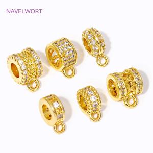 금 도금 힌지 펜던트 인핸서 베일 걸쇠, 황동 펜던트, 주얼리 제작, DIY 목걸이 제작 액세서리, 18K