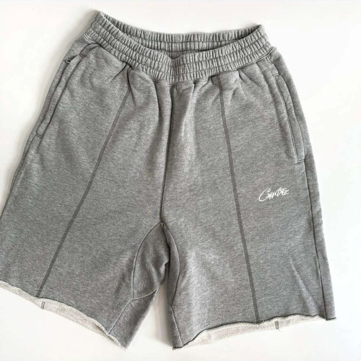 2025 새로운 알카트라즈 자수 편지 스웨트 팬츠 남성용 루즈한 하이 스트리트 트렌디 스포츠 캐주얼 반바지