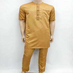 이슬람 무슬림 아랍어 모로코 남자의 현대 패션 중간 가운 짧은 소매 수 놓은 라운드 넥 아라비안 Jubba Thobe 의류