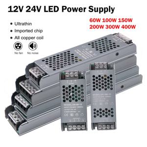 LED 스트립 AC176-264V 울트라 얇은 조명 변압기에 대 한 12V 24V 전원 공급 장치 60W 100W 200W 300W 400W LED 드라이버 전원 어댑터