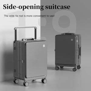 와이드 튜브 트롤리 여행가방, 20인치 기내용 수하물, 24인치 파손 방지 트롤리 케이스, 측면 개방형 여행용 가방