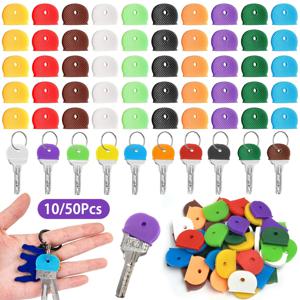 10-50 Pcs 키 캡 커버 키 캡 태그 다채로운 키 식별자 보호기 일반 플랫 하우스 키용 유연한 키 토퍼