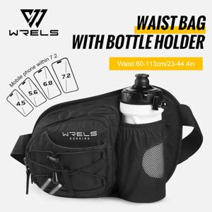 WRELS 방수 스포츠 패니팩, 가벼운 허리 가방, 물병 홀더, 조절 가능한 벨트 가방, 러닝 마라톤 범백