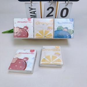 9개입/팩 꽃 & 과일 미니 손수건 종이 학생용 휴대용 포켓 티슈 만화 프린트 화장지 일상 청소용