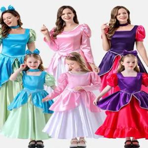 할로윈 성인 어린이 코스프레 신데렐라 공주 스커트 무대 공연 대비 색상 롱 드레스 어린이날 모더...